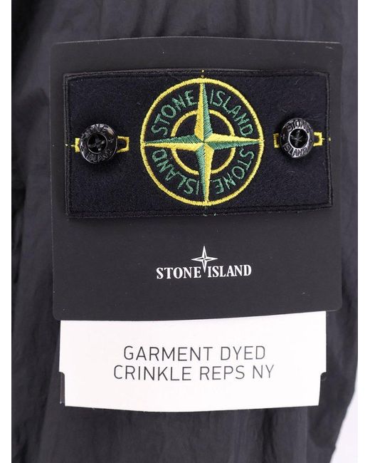 Stone Island Black Jacket Garment Dyde Crinkle Reps Ny for men