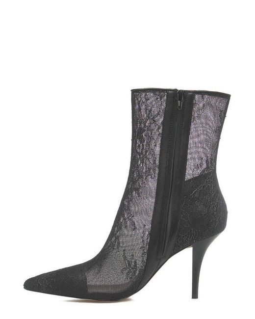 Pinko Gray Lace Ankle Boots