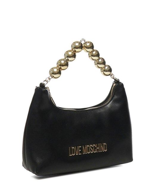Love Moschino Black Logo Lettering Top Handle Bag