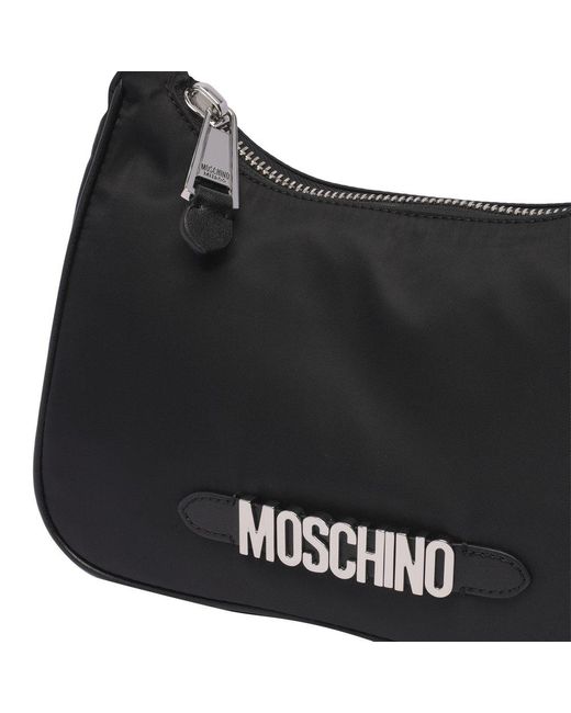 Moschino Black Logo Hobo Bag