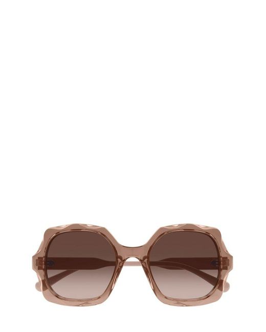 Chloé Brown Oversized Square-frame Sunglasses