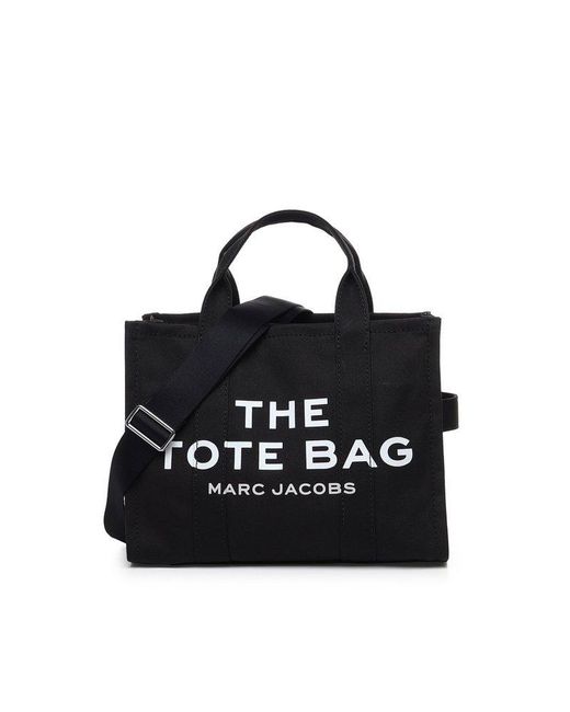 Marc Jacobs Black The Canvas Logo Printed Medium Tote Bag