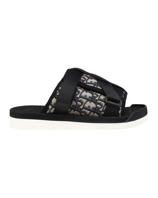 Dior Alpha Oblique Sandals in Black for Men Lyst