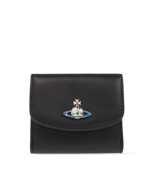 Vivienne Westwood Black Leather Wallet With Logo