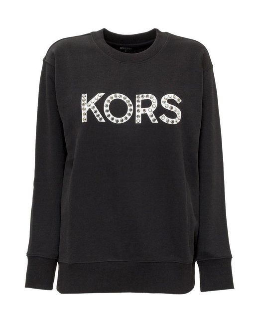 MICHAEL Michael Kors Black Embellished French Terry Sweatshirt