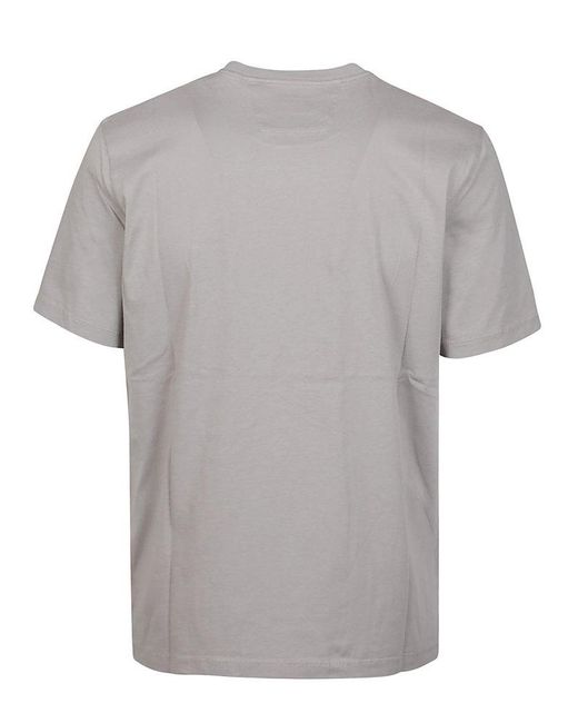 C P Company Gray 30/1 Jersey Logo T-Shirt for men