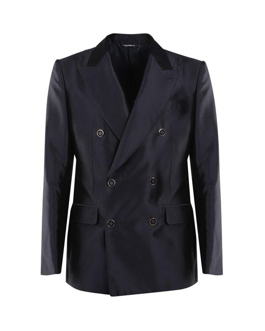 Dolce & Gabbana Sicilia Jacket In Mikado Silk in Blue for Men - Save 3% ...