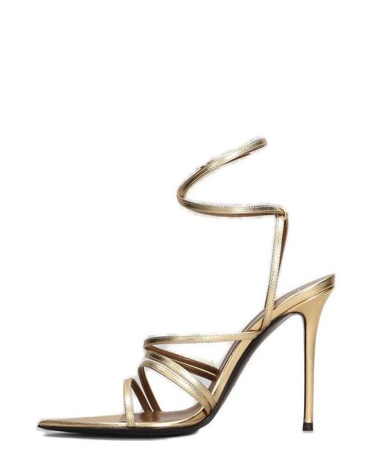 Giuseppe Zanotti Metallic Intriigo Claire 105 Pointed-Toe Sandals