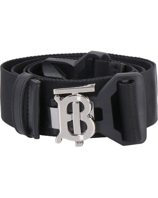Burberry Black Fabric Belt With Logo for men