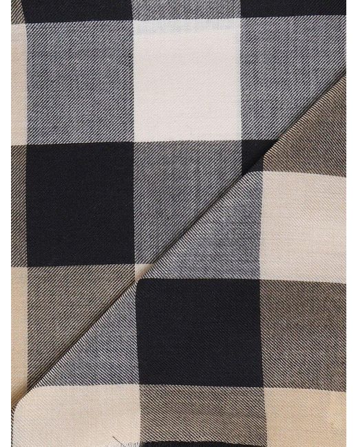 Burberry Multicolor House Check Printed Frayed-Edge Scarf