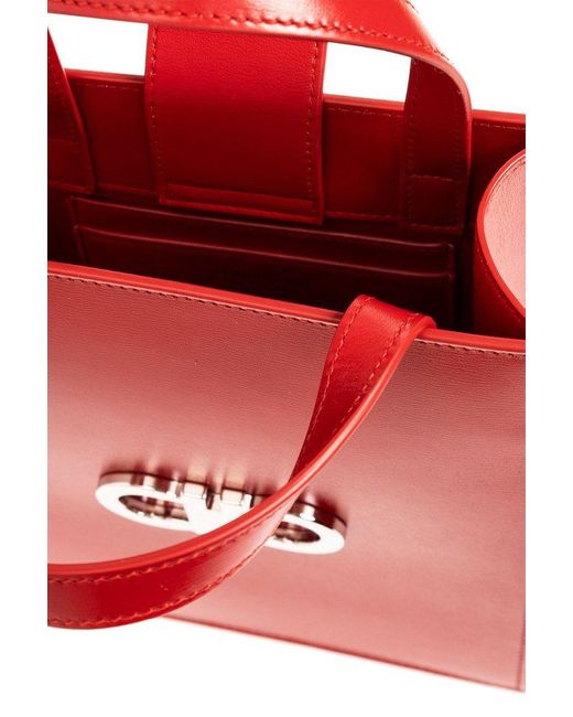 Ferragamo Red Gancini-plaque Mini Tote Bag