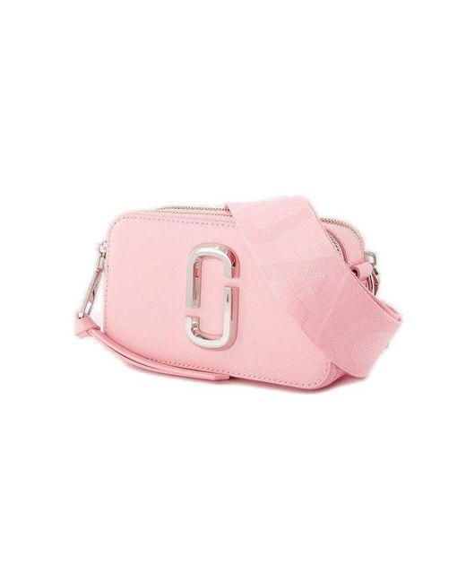 Marc Jacobs Pink The Snapshot Logo Plaque Crossbody Bag