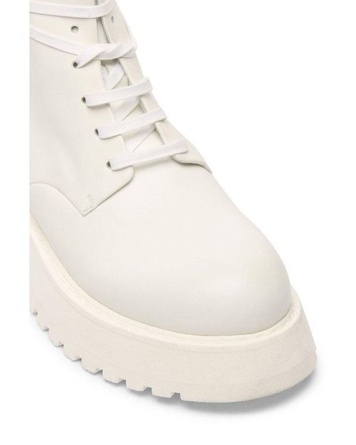 Marsèll White Micarro Lace-up Ankle Boots for men