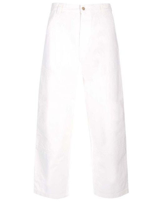 Carhartt White Mid-Rise Wide-Leg Jeans for men