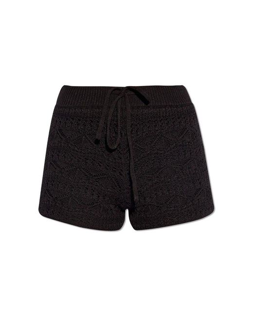 IRO Black 'loreen' Crochet Shorts,
