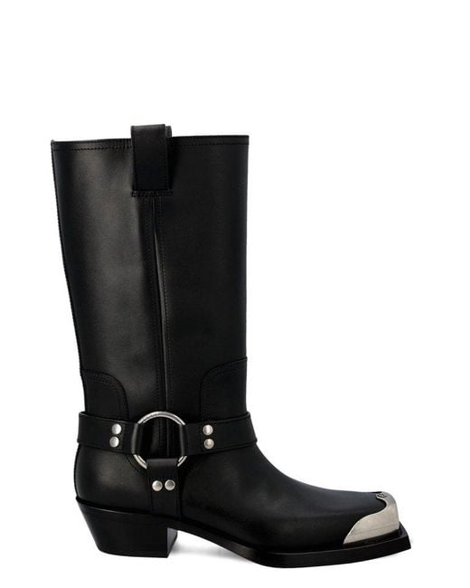 Gucci Black Harness Leather Boots for men