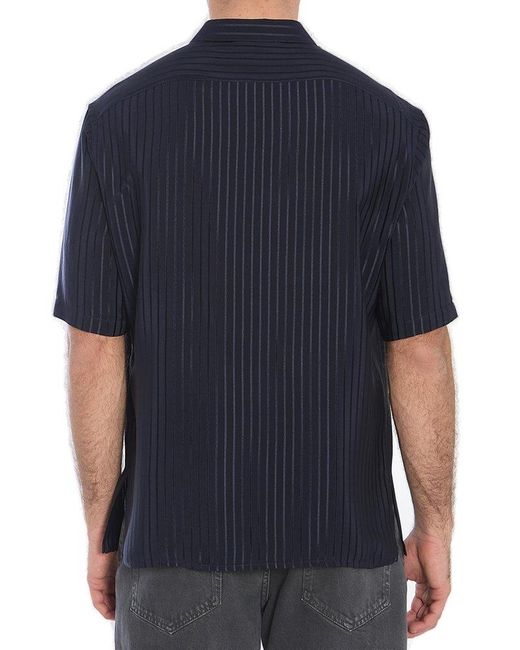 Saint Laurent Blue Silk Shirt for men