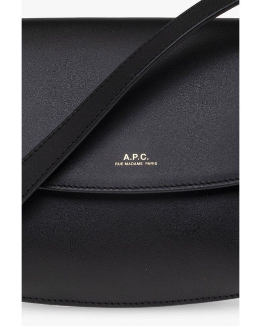 A.P.C. Black Sarah Logo Detailed Mini Shoulder Bag