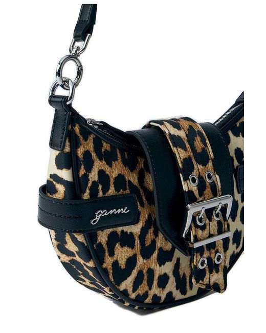 ショルダーバッグ・ポシェット Bucky Small Crossbody - Ganni - Nylon - Leopard Ganni Leopard Small Bucky Crossbody Bag in Metallic | Lyst