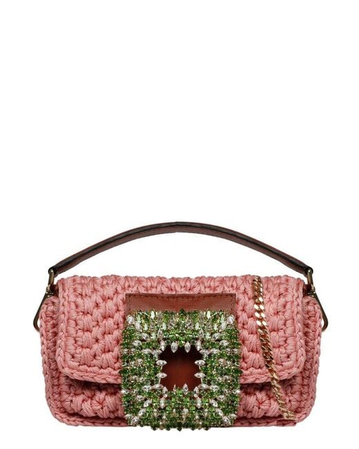 Gedebe Cotton Mia Small Crochet Tote Bag in Pink | Lyst UK