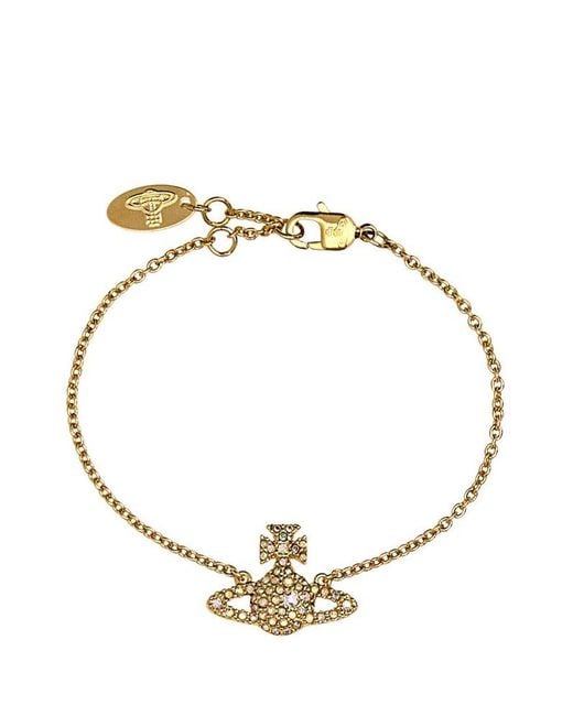 Vivienne Westwood Logo Plaque Embellished Bracelet in Metallic | Lyst