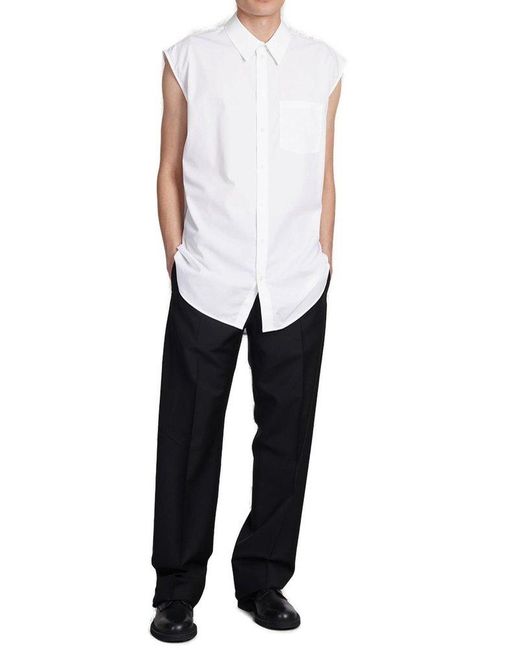 Helmut Lang White Oversized Sleeveless Shirt for men