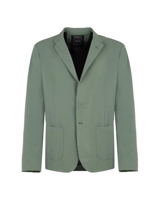 Herno Green Single-Breasted Two-Button Jacket for men