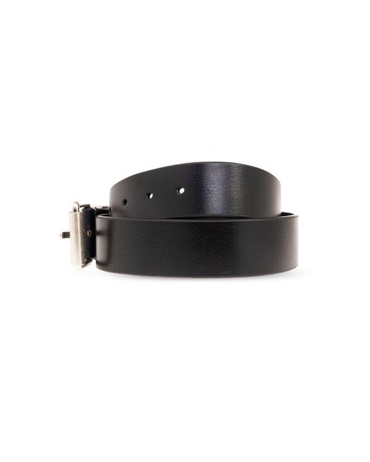 DIESEL Black Logo-embellished Leather Belt for men