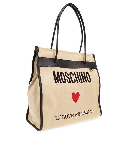 Moschino Black Shopper Bag With Logo,