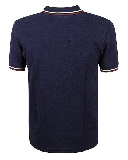 Fred Perry Blue Twin Tipped Short-sleeved Polo Shirt for men