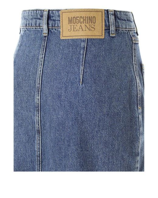 Moschino Blue Jeans Flared Denim Maxi Skirt
