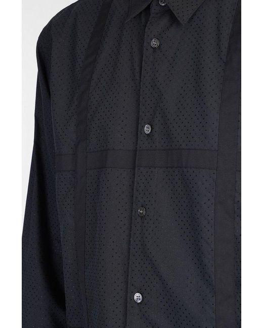 Comme des Garçons Blue Polka-Dot Checked Shirt for men
