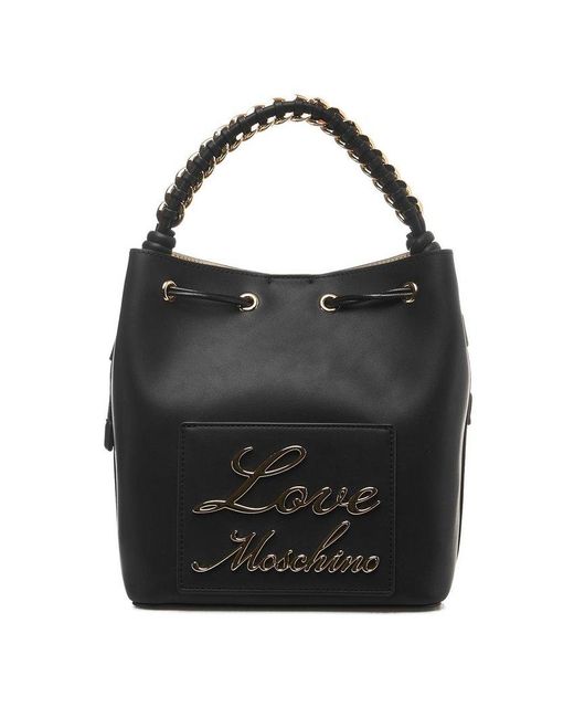 Love Moschino Black Logo Lettering Bucket Bag