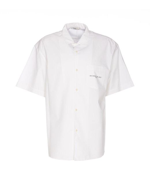 Ih Nom Uh Nit White Logo Printed Short-sleeved Shirt for men