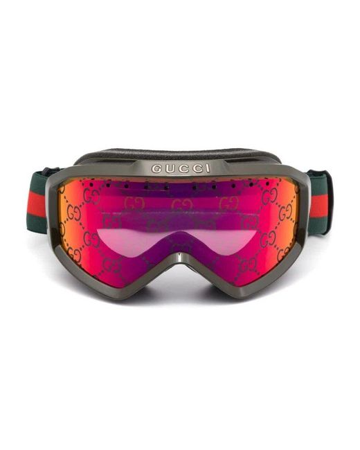 Gucci Pink GG Motif Ski Sunglasses for men