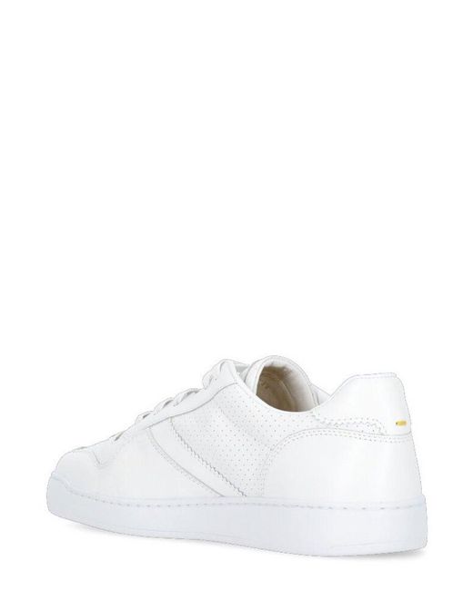 Doucal's White Round-toe Lace-up Sneakers for men