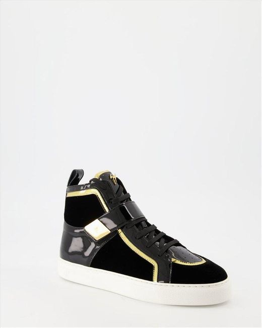 Giuseppe Zanotti Black Zenas High-Top Panelled Sneakers