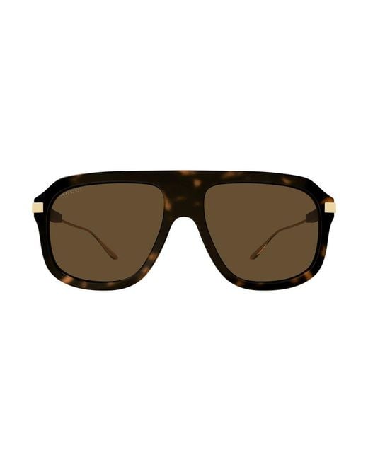 Gucci Brown Aviator Frame Sunglasses