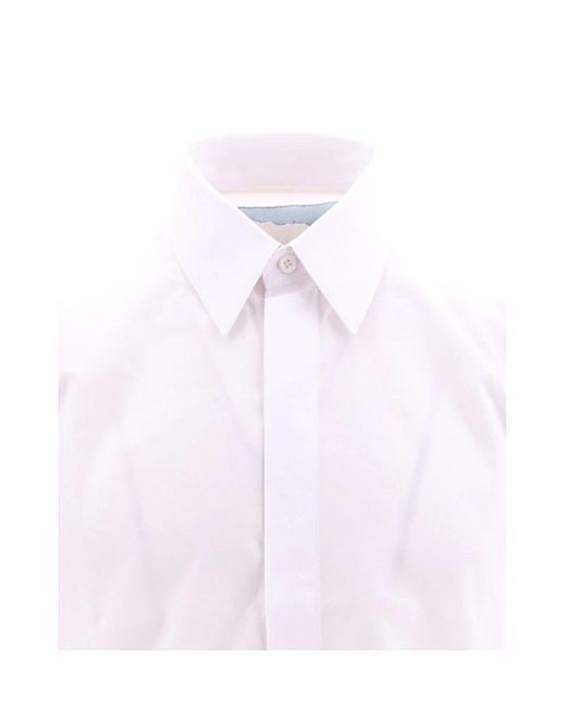 Dries Van Noten White Buttoned Long-sleeved Shirt for men