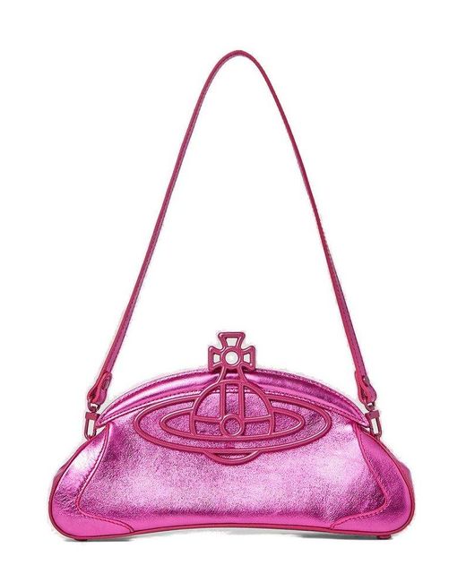 Vivienne Westwood Amber Orb Plaque Metallic Shoulder Bag in Pink Lyst