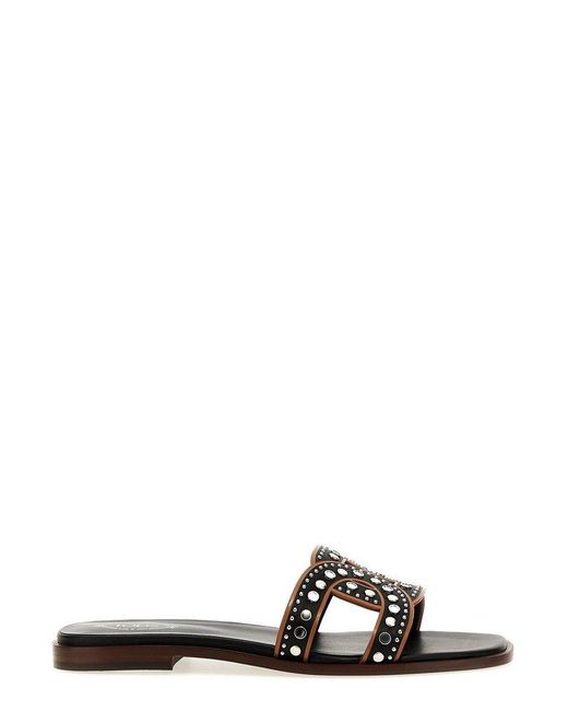 Tod's Black Maxi Catena Stud-embellished Sandals