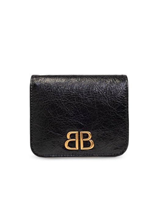 Balenciaga Black Logo-plaque Leather Wallet