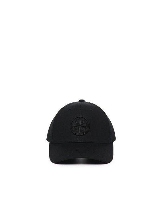 Stone Island Compass Embroidered Hat in Black | Lyst
