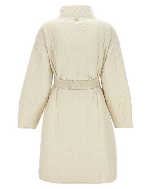 Twin Set White Belted Down Coat