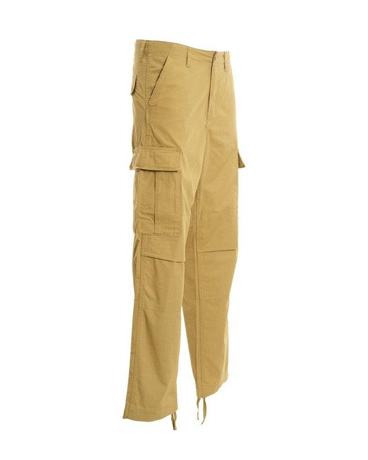 Carhartt Yellow Logo Patch Straight Leg Pants for men