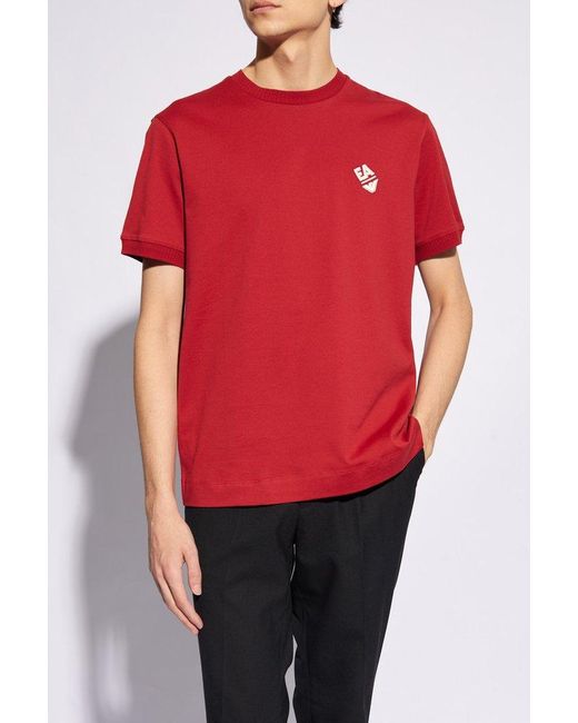 Emporio Armani Red T-shirt With Logo, for men