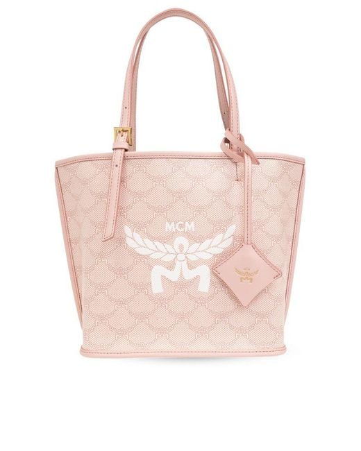 MCM Pink 'himmel Mini' Shopper Bag,