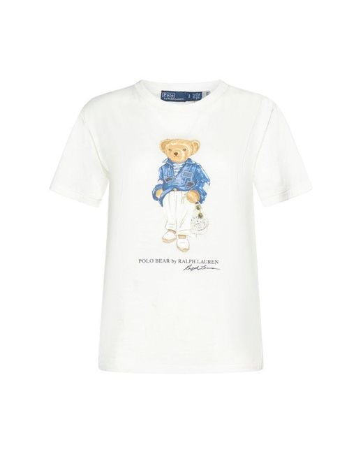 Polo Ralph Lauren White Polo Bear Jersey T-shirt