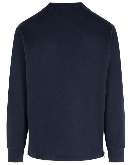 Moncler Blue Cotton Sweatshirt for men
