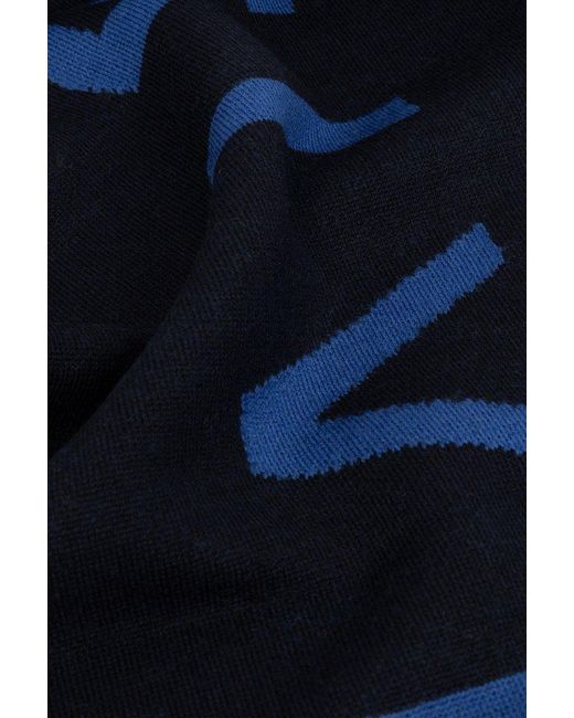 Givenchy Blue Logo Detailed Scarf for men